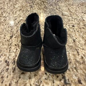 🖤Sz2/3 BabyBlack Glitter Kids Winter Boots🖤